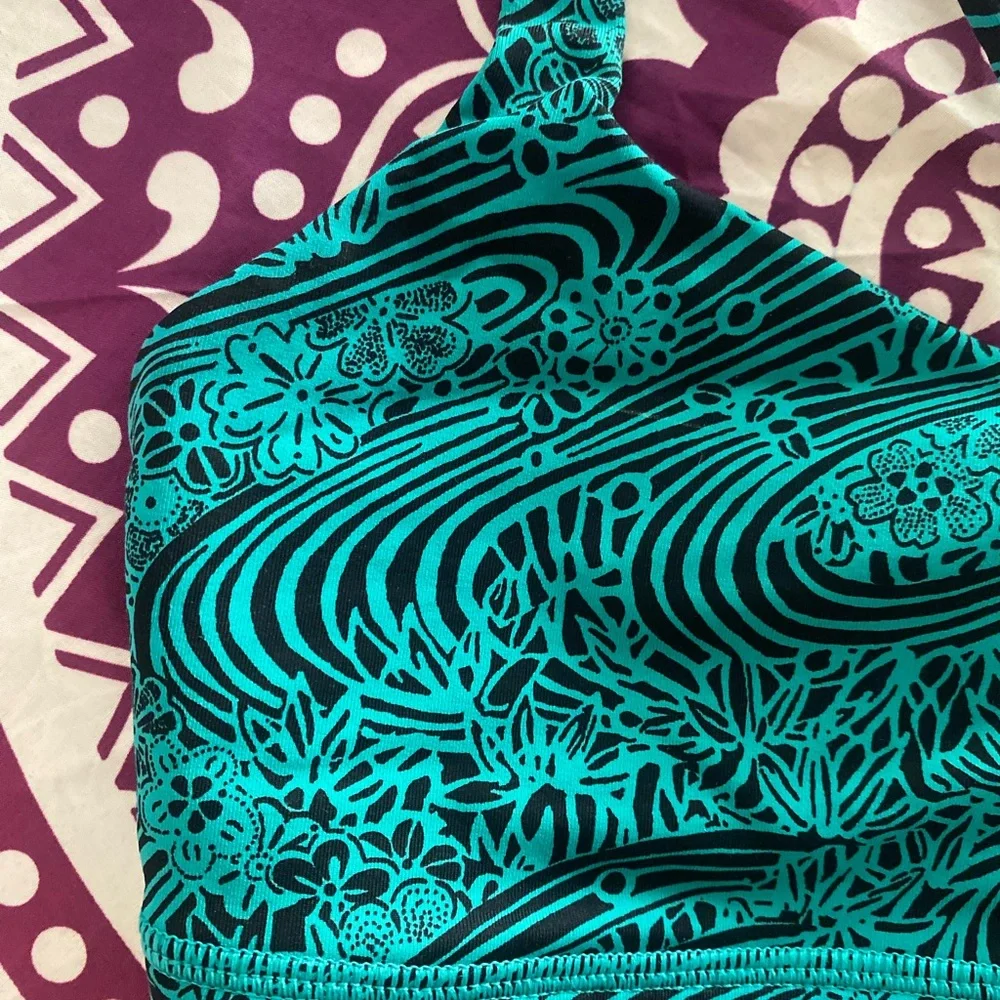 Lululemon Athletica Teal Floral Sports Bra - Picture 2 of 4